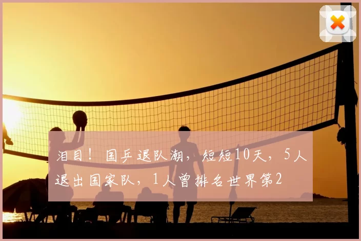 泪目！国乒退队潮，短短10天，5人退出国家队，1人曾排名世界第2